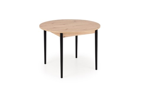 PIVOT stół rozkładany 102-142x102x75 cm, blat - dąb artisan, nogi - czarny