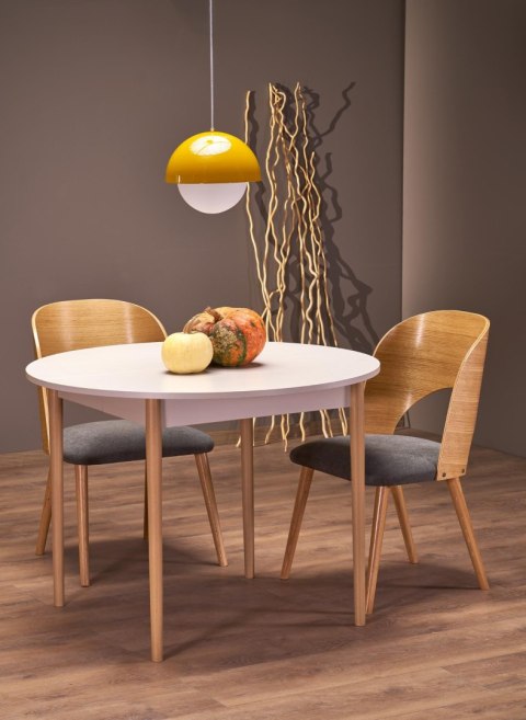 PIVOT stół rozkładany 102-142x102x75 cm, blat - kaszmir, nogi - naturalny