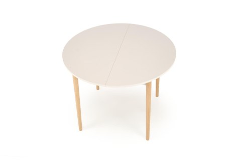 PIVOT stół rozkładany 102-142x102x75 cm, blat - kaszmir, nogi - naturalny