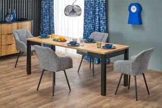 QUBIK stół rozkładany 80-200/80/76 cm dąb artisan/czarny