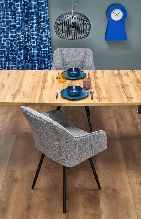 QUBIK stół rozkładany 80-200/80/76 cm dąb artisan/czarny