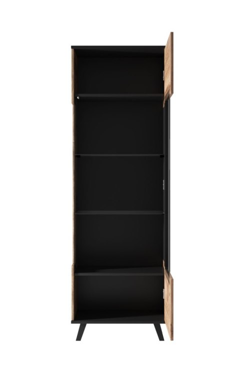 RANDOM W-1 witryna dąb wotan/czarny