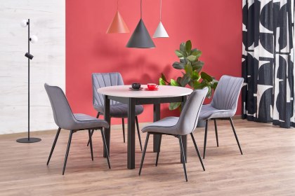 RINGO stół kolor blat kaszmir, nogi - czarny (102-142x102x76 cm)