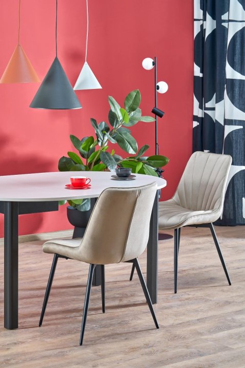 RINGO stół kolor blat kaszmir, nogi - czarny (102-142x102x76 cm)