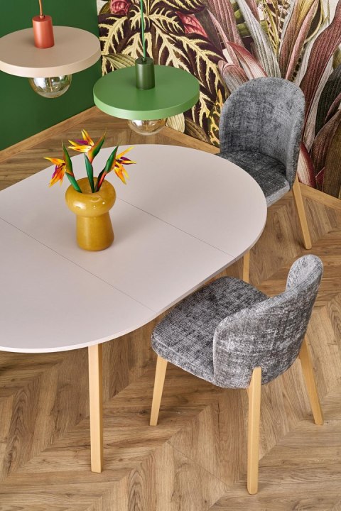 RUBEN stół kolor blat - kaszmir, nogi - naturalny (102-142x102x75 cm)