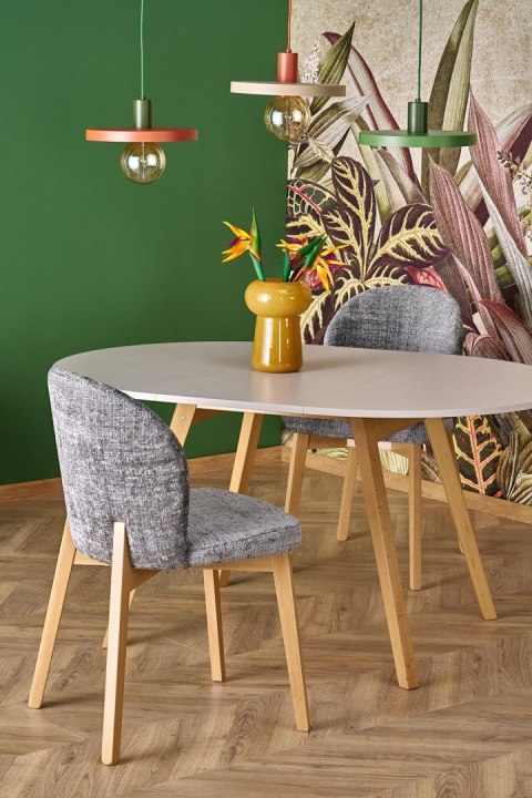 RUBEN stół kolor blat - kaszmir, nogi - naturalny (102-142x102x75 cm)