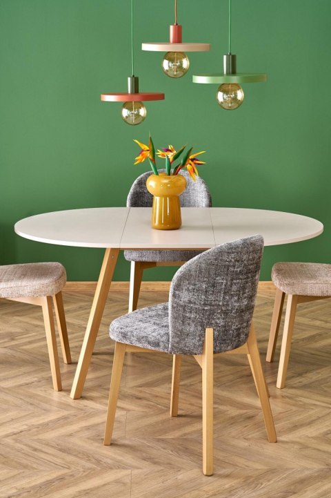 RUBEN stół kolor blat - kaszmir, nogi - naturalny (102-142x102x75 cm)