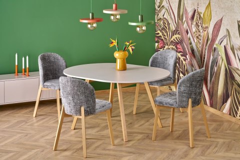 RUBEN stół kolor blat - kaszmir, nogi - naturalny (102-142x102x75 cm)