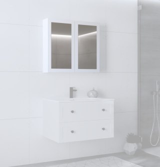 TORETO Szafka lustrzana 70x80/2D (MDF ramiak) biały