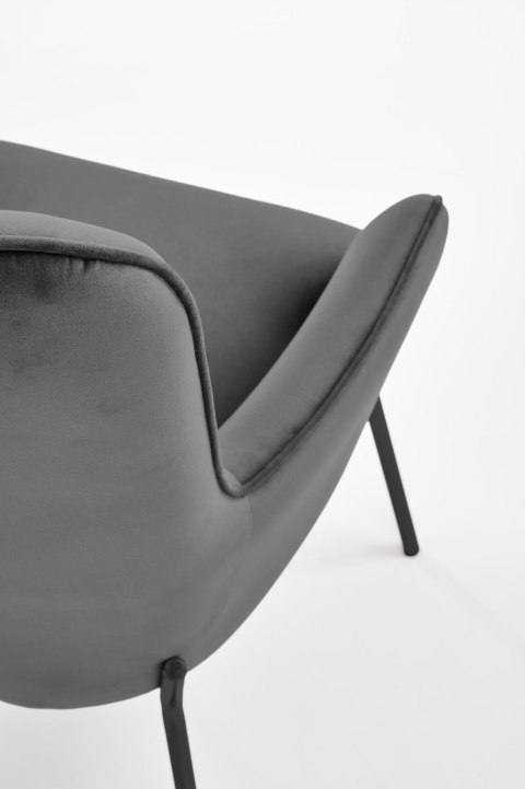 CASTEL fotel wypoczynkowy czarny / jasny popiel