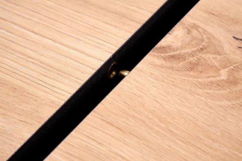 WILSON stół rozkładany, blat - dąb artisan / czarny, nogi - dąb artisan / czarny