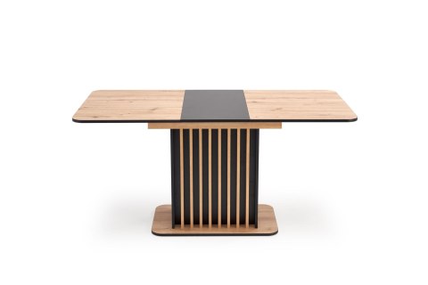 WILSON stół rozkładany, blat - dąb artisan / czarny, nogi - dąb artisan / czarny