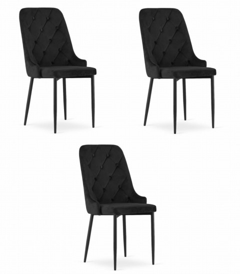 Krzesło CAPRI - czarne x 3 Krzesło CAPRI - czarne x 3