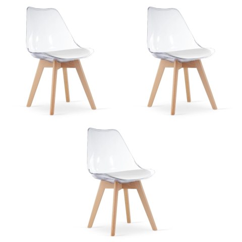 Krzesło MARK - przezroczyste / nogi naturalne x 3 Krzesło MARK - przezroczyste / nogi naturalne x 3