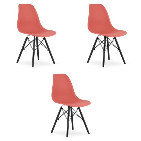 Krzesło OSAKA cynober / nogi czarne x 3 Krzesło OSAKA cynober / nogi czarne x 3