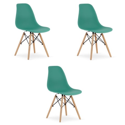 Krzesło OSAKA zielone / nogi naturalne x 3 Krzesło OSAKA zielone / nogi naturalne x 3