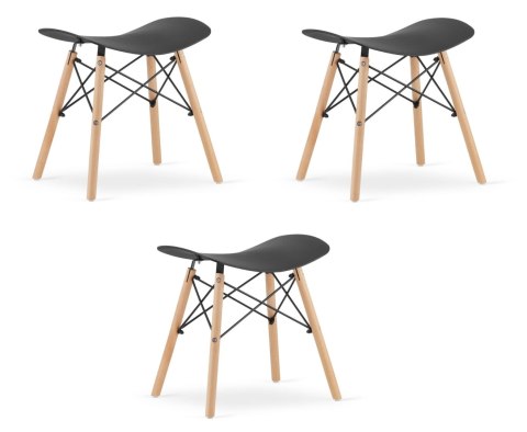Taboret KORFU - czarny x 3 Taboret KORFU - czarny x 3