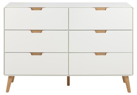 Komoda Lowell z 6 szufladami biała