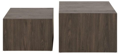 Zestaw 2 stolików kawowych Dice dymiony jesion