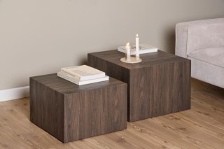 Zestaw 2 stolików kawowych Dice dymiony jesion
