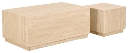 Zestaw 2 stolików kawowych Dice trawertyn