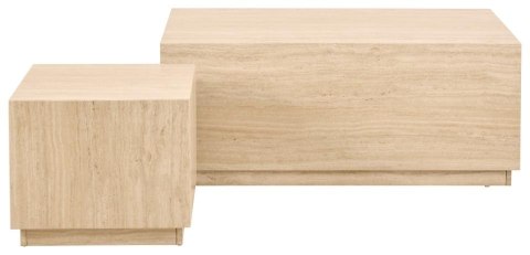 Zestaw 2 stolików kawowych Dice trawertyn