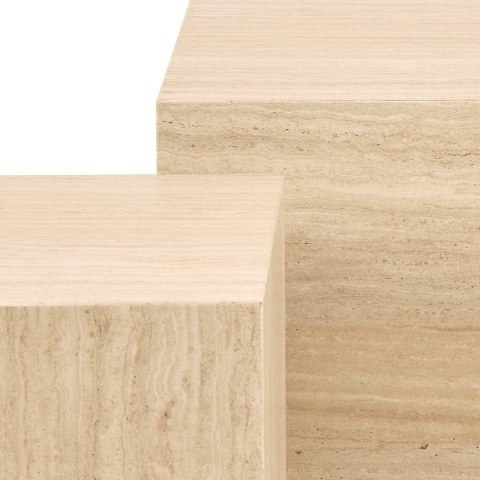 Zestaw 2 stolików kawowych Dice trawertyn