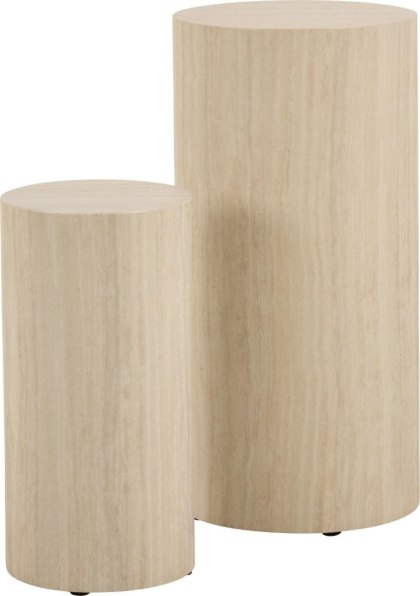 Zestaw 2 stolików wysokich Dice trawertyn