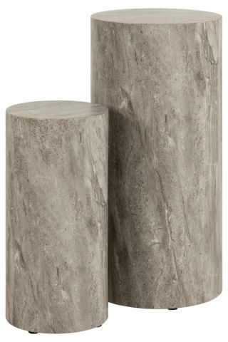 Zestaw 2 stolików wysokich Dice marmur szary