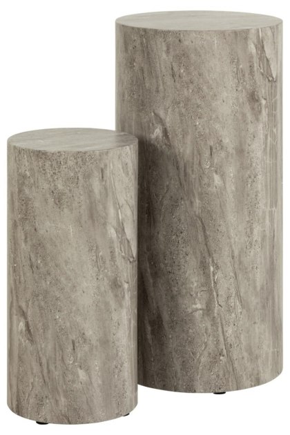 Zestaw 2 stolików wysokich Dice marmur szary