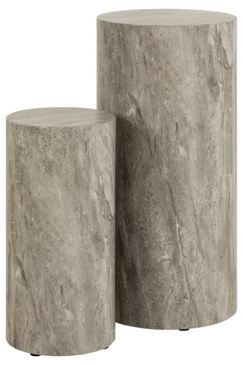 Zestaw 2 stolików wysokich Dice marmur szary