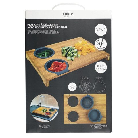 Deska do krojenia z miską i sitkiem