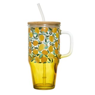 Kubek z pokrywką i słomką Soleo 650ml cytryny