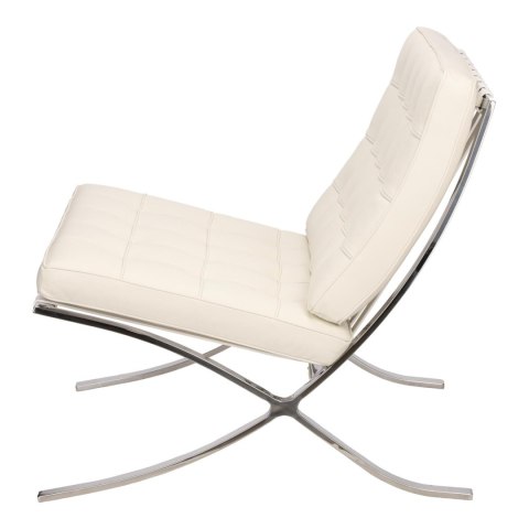 Fotel BA1 skóra naturalna biała