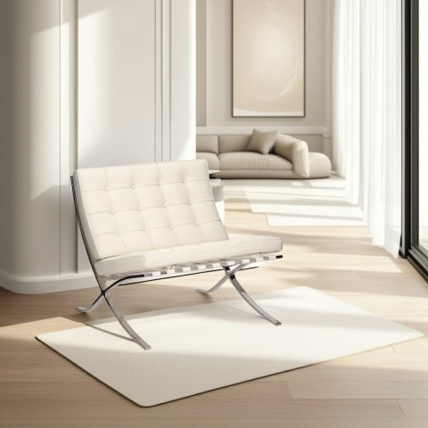 Fotel BA1 skóra naturalna biała