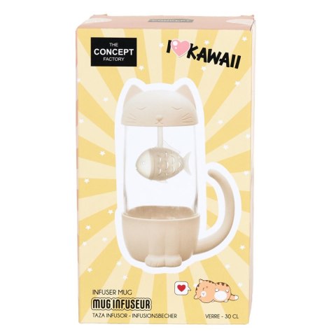Kubek Kawaii z zaparzaczem Kotek z rybką 300ml