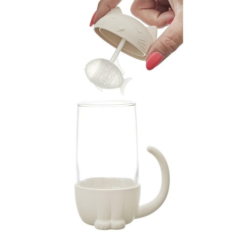 Kubek Kawaii z zaparzaczem Kotek z rybką 300ml