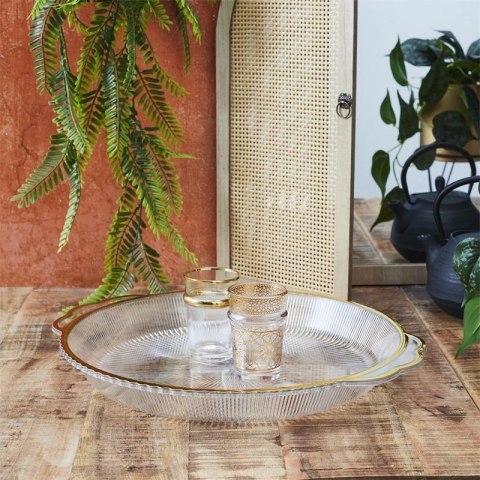 Taca Mirage 38,5cm owalna złoty brzeg plastikowa