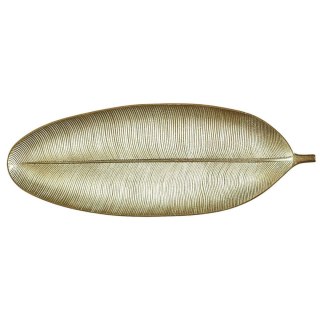 Taca dekoracyjna Liść 59 cm złota