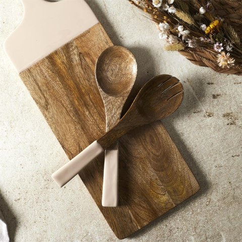 Zestaw sztućców do serwowania Dune z drewna mango