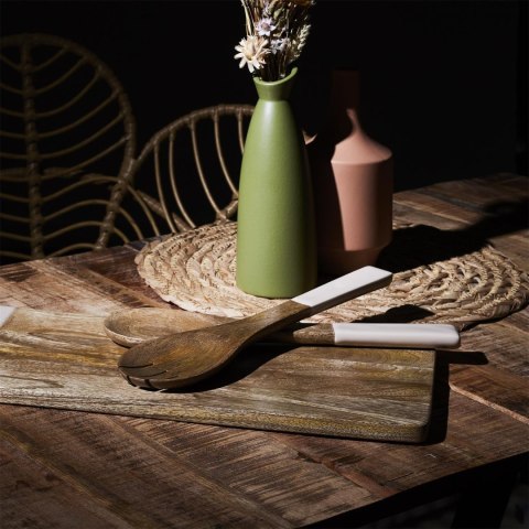 Zestaw sztućców do serwowania Dune z drewna mango