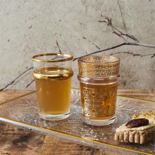 Taca Mirage 34cm złoty brzeg plastikowa