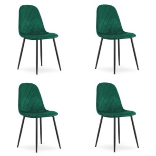 Krzesło ASTI - ciemna zieleń aksamit x 4