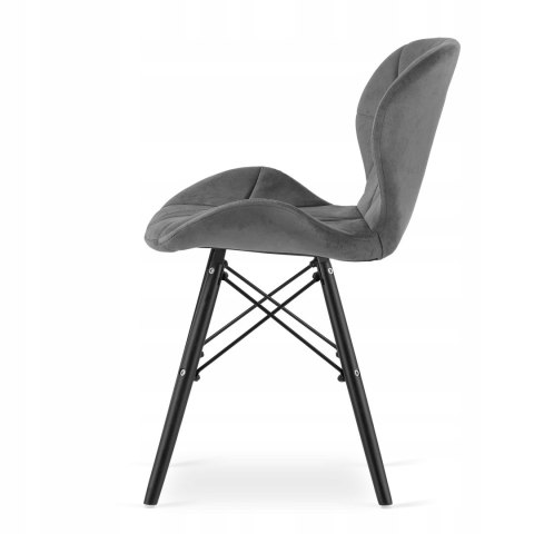 Zestaw stół okrągły TODI 80 jesion + 4 krzesła LAGO szare