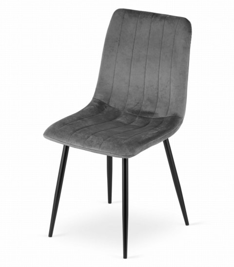 Zestaw stół NP 120x80 Craft Czarny + 4 krzesła LAVA szare