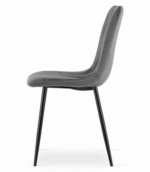 Zestaw stół NP 120x80 Craft Czarny + 4 krzesła LAVA szare