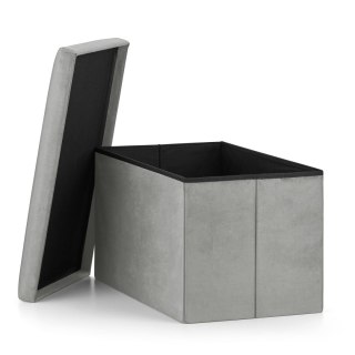 Pufa składana XL - 60x38x38cm aksamit szara