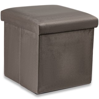 Pufa składana M - 30x30x30cm aksamit brąz