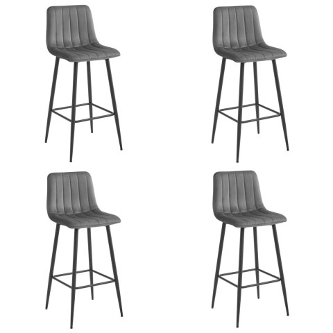 Hoker POZZA - ciemny szary aksamit / nogi czarne x 4 Hoker POZZA - ciemny szary aksamit / nogi czarne x 4
