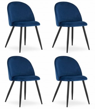Krzesło BELLO - aksamit granat / nogi czarne x 4